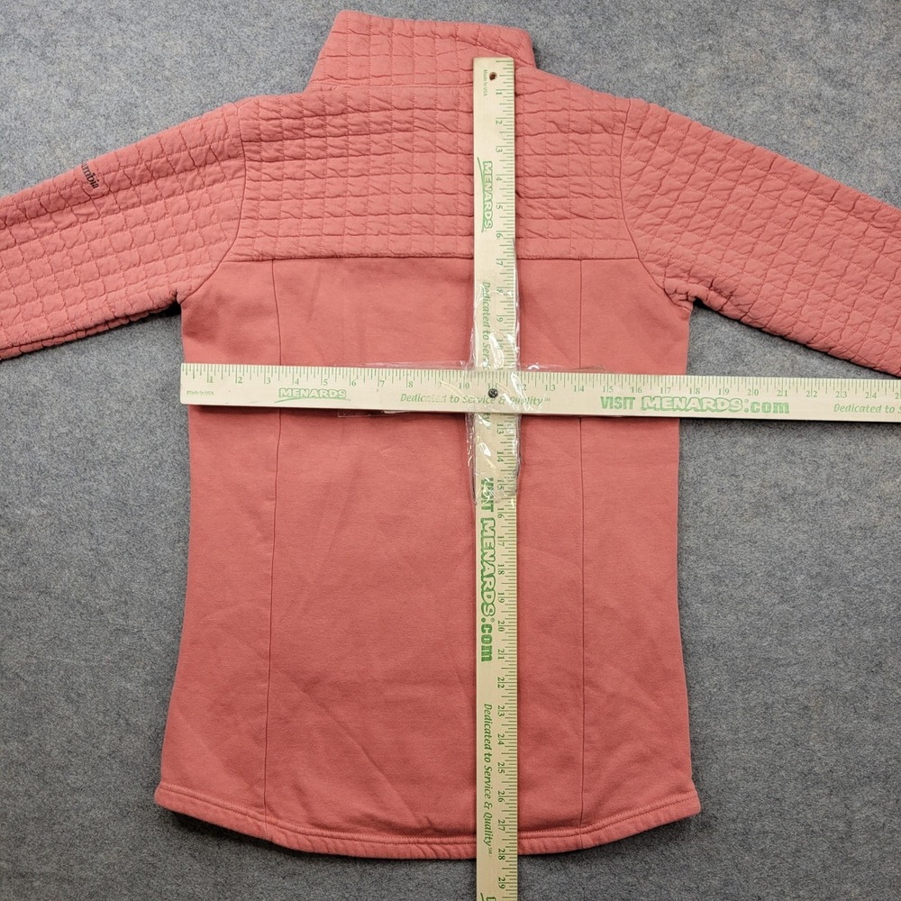 Columbia Sweater Womens Small Pink Quilted Mock Neck Snap Fleece Pullover Top - Picture 4 of 6